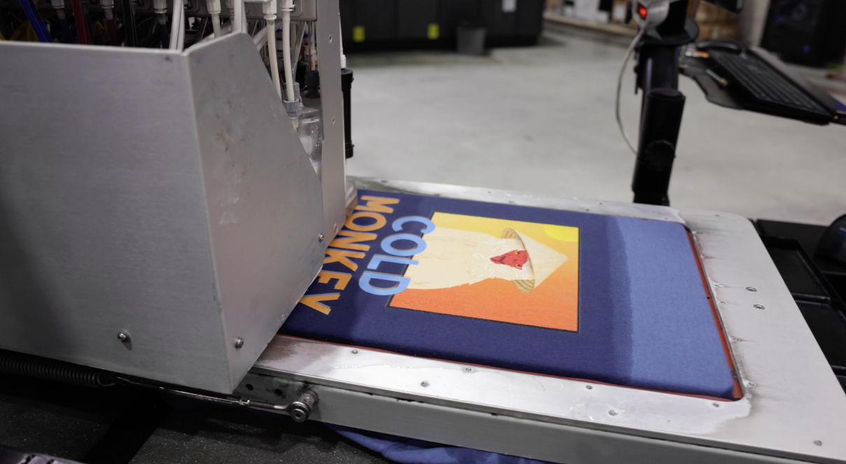 Load video: Printing process of sunset hoodie
