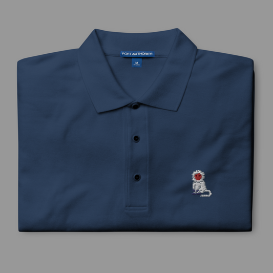 Embroidered Pixel Monkey Polo Shirt