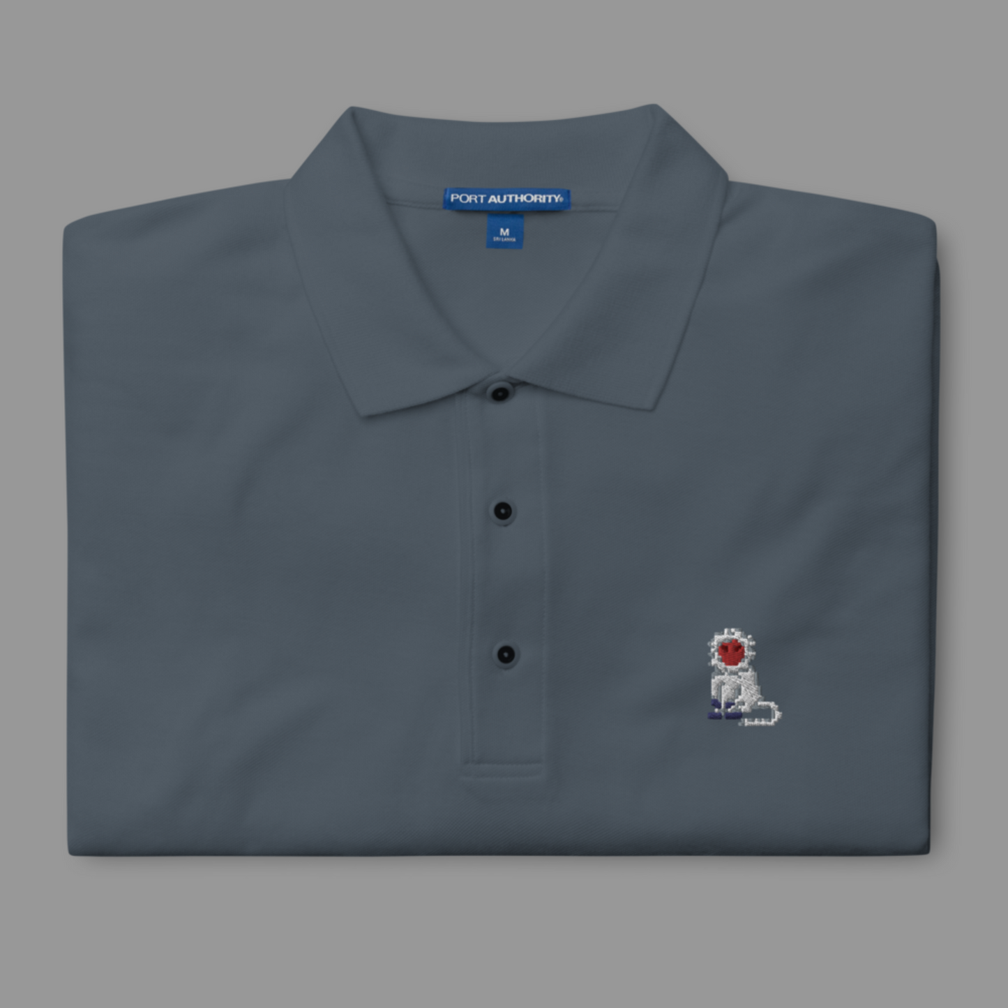 Embroidered Pixel Monkey Polo Shirt