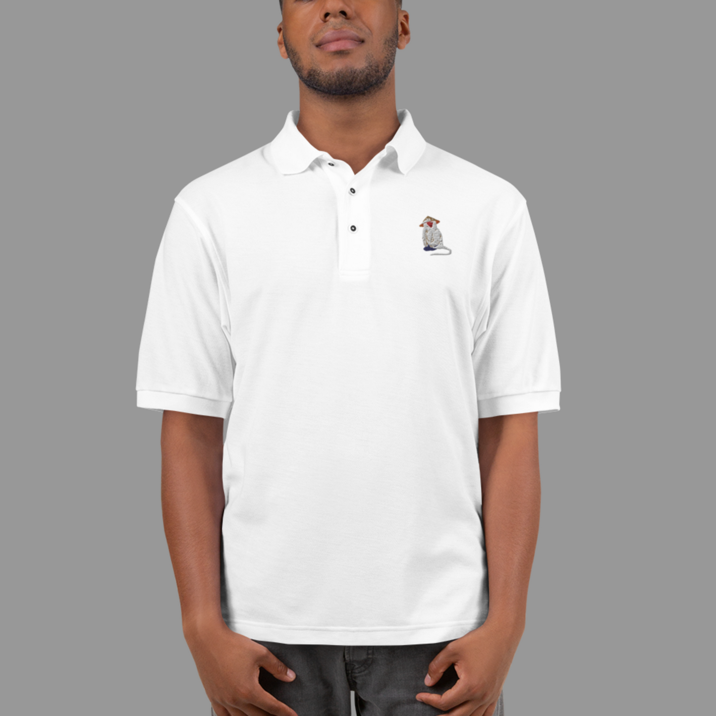 Embroidered Monkey Polo Shirt